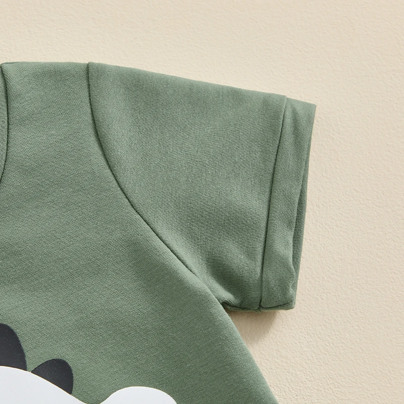 Toddler Infant Baby Clothing Boys Summer Clothes Short Sleeve Dinosaur Print Tops Drawstring Shorts Sets 0-3Y