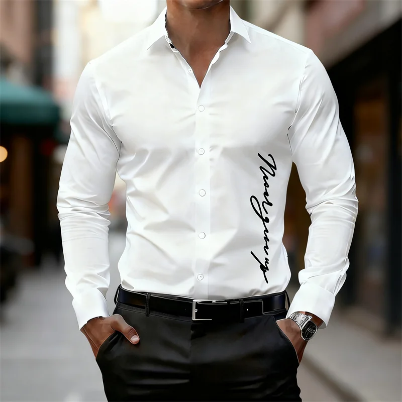 2025 New Men's Long-Sleeve Shirt, Solid Color, Slim Fit, Stylish Design, Versatile Top for Business, Commute, and Everyday Wear