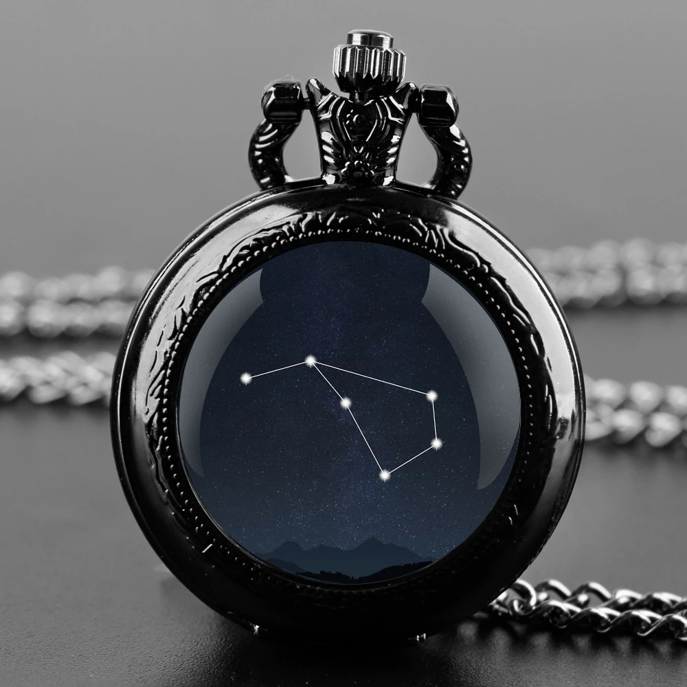 Romantic Volans Constellation Vintage Quartz Pocket Chain Watch Necklace Watches For Men Women Unique Gifts Mens Pocket Watches