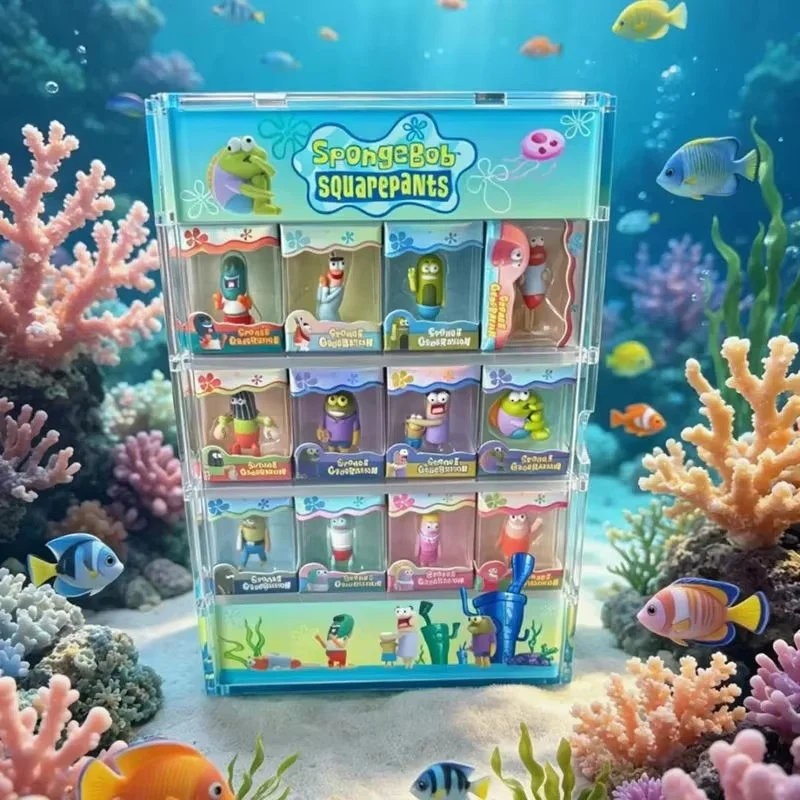 Mini Blind Box Genuine Spongebob Themed Bikini Bottom Residents Random Fish Figurines Desk Ornament Collectible Gift view 4