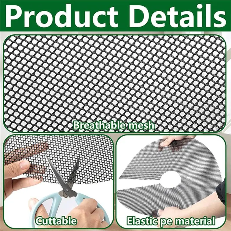 BAAJ-Flower Pot Grid With Stakes Soil Protector Covers Plant Pot Grid Cat Digging Prevention Cuttable Flower Pot Grid 4PCS