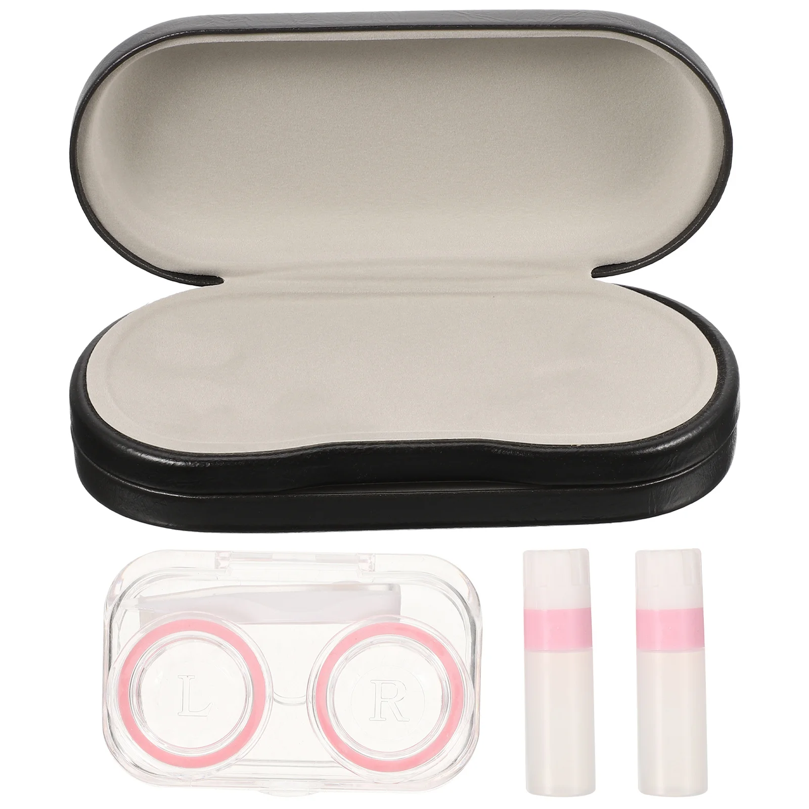 

1Set Multi Function Eyeglass Case Double Use Design Compact Travel Organizer Soft Protective Lining Durable Outer Cover