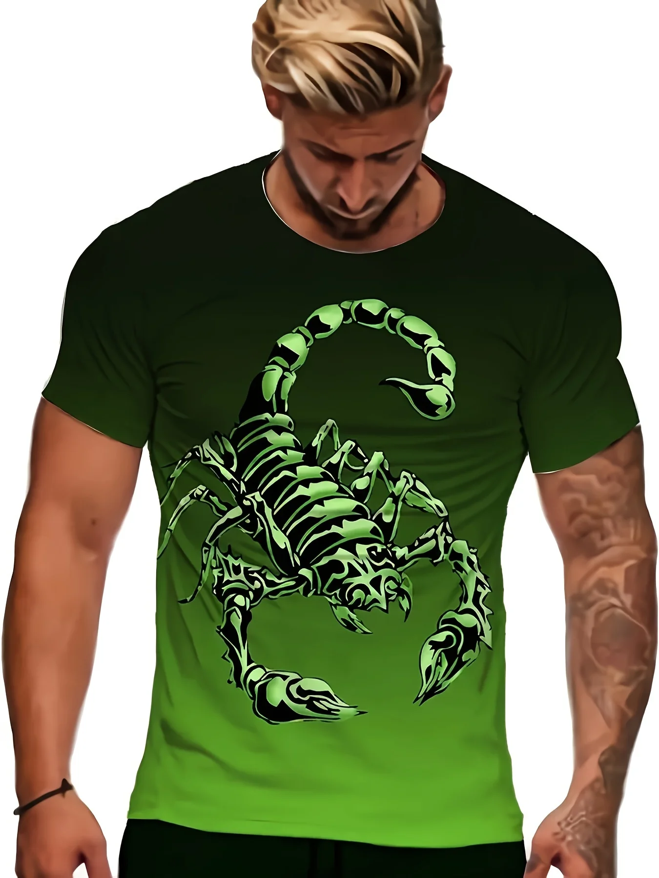 Scorpion Men's T-shirt 3D Printing T-shirt Summer Men's Wear New Short-sleeved Fashion Men's T-shirt Oversized Men's Clothing