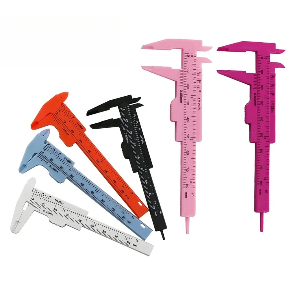 0-80mm Rose Pink Double Scale Sliding Gauge Ruler