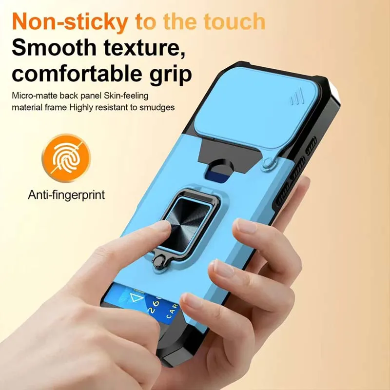 Deluxe 360 ° Stand 2-in-1 Phone Case With Sliding Window Protection And Card Pack Function For IPhone 18 Pro Max 17 Pro Series
