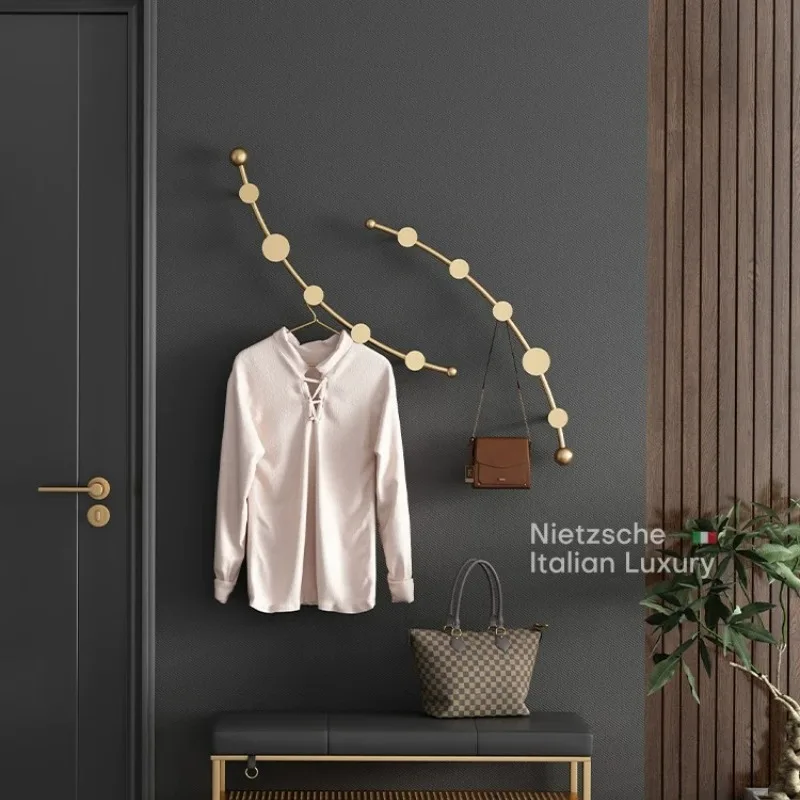 Light Luxury Wall Mounted Coat Rack for Entry Bag Clothes Hanger Living Room Hat Holder Home Bedroom