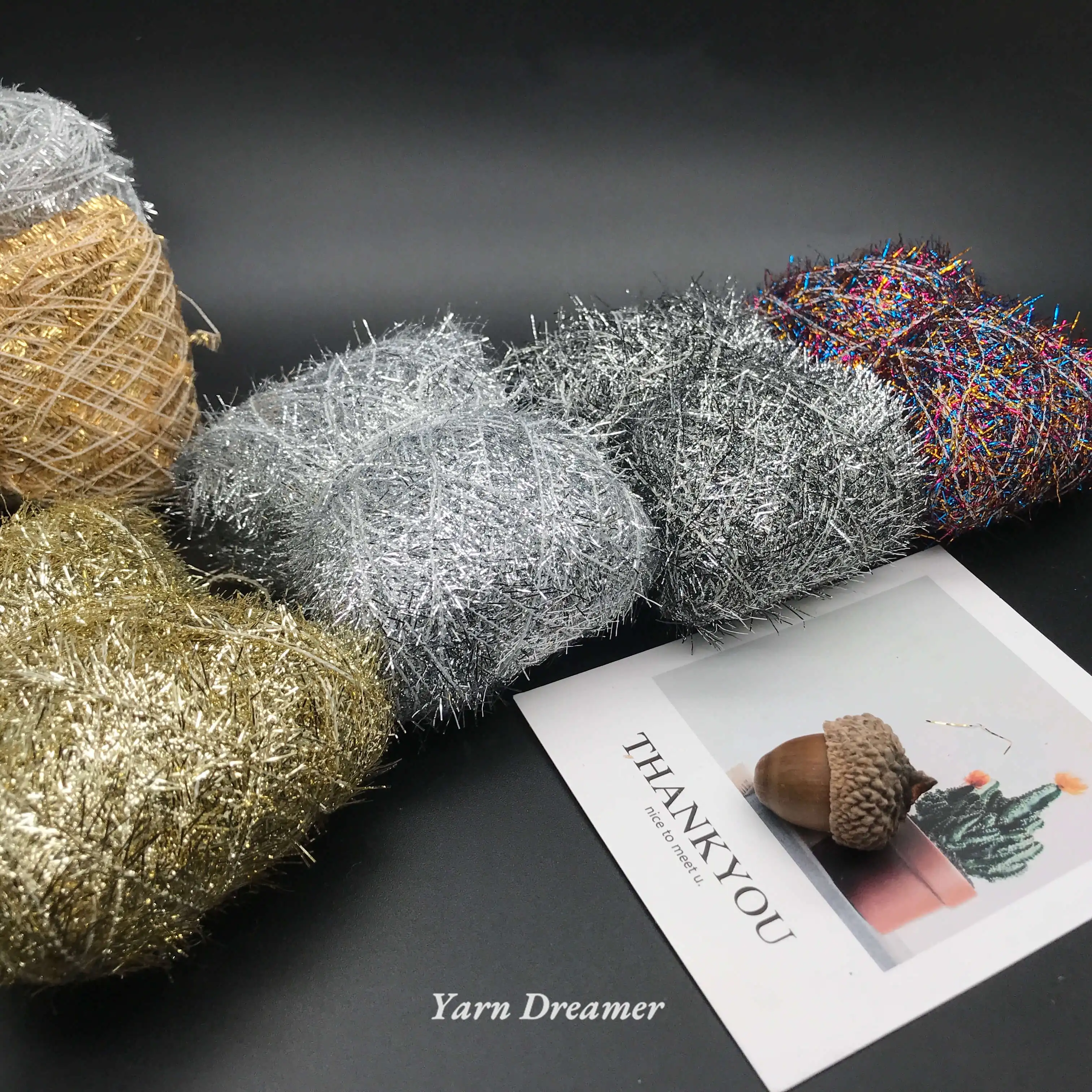 9 Styles Gold Glitter Yarn Silver Yarn for Knitting Crochet Yarn 100g Golden Fancy Yarn