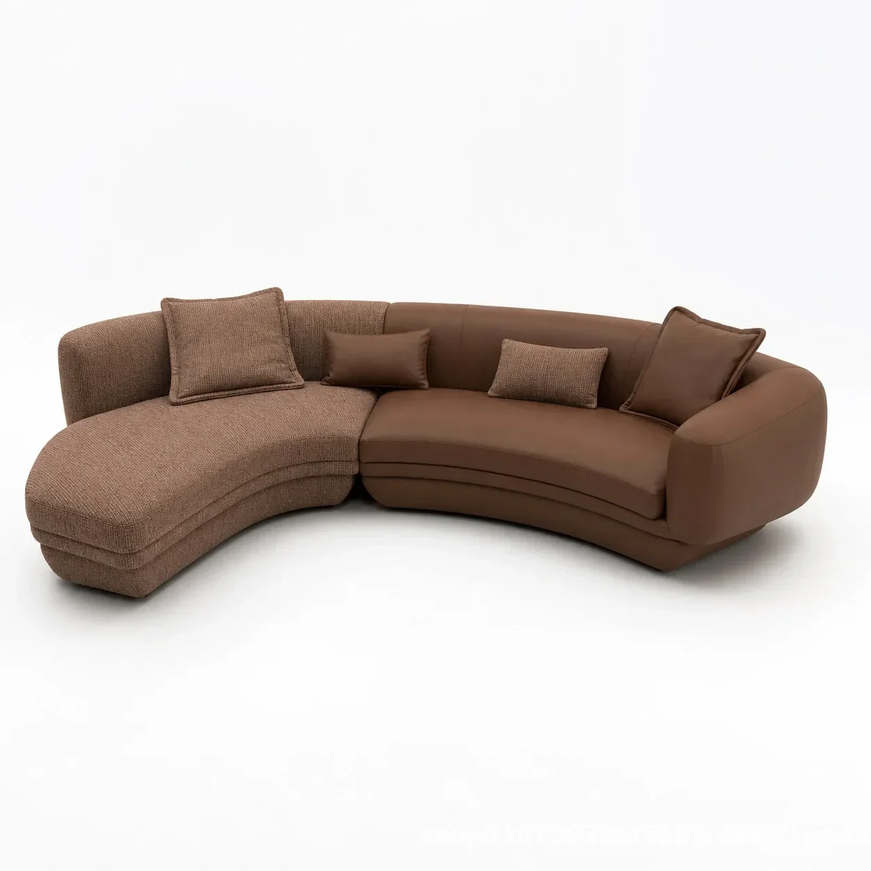 Light Luxury Curved Corner Sofa Villa Large Flat Floor Living Room Princess Combination Leather Cloth Sofa