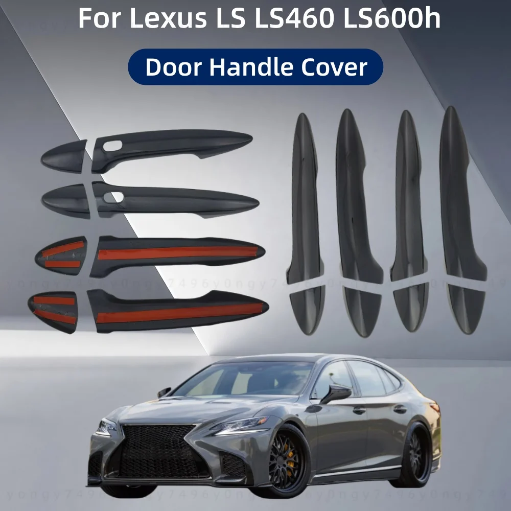 Car Upgrade Sticker ABS Gloss Black Accessorie Plated Exterior Door Handle Cover Trim Paste Style For Lexus LS LS460 LS600h