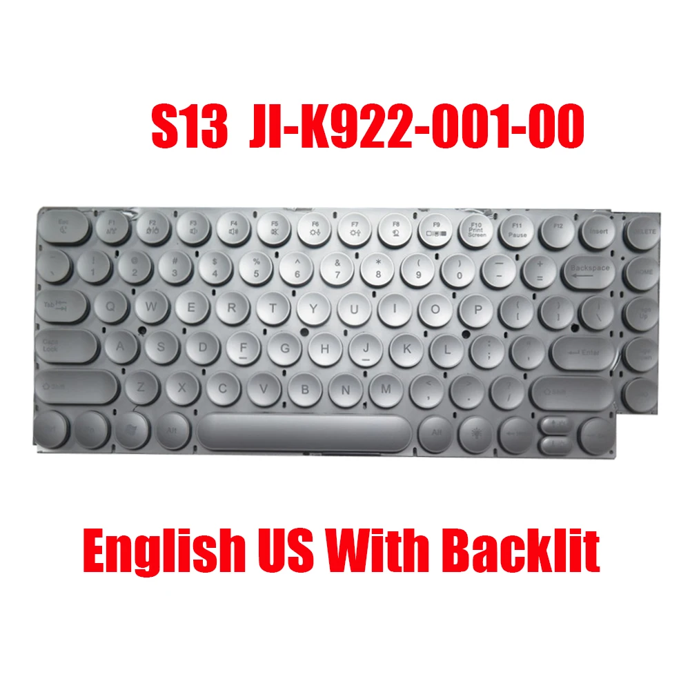 

English US Laptop Keyboard S31 JI-K922-001-00 Silver With Backlit New