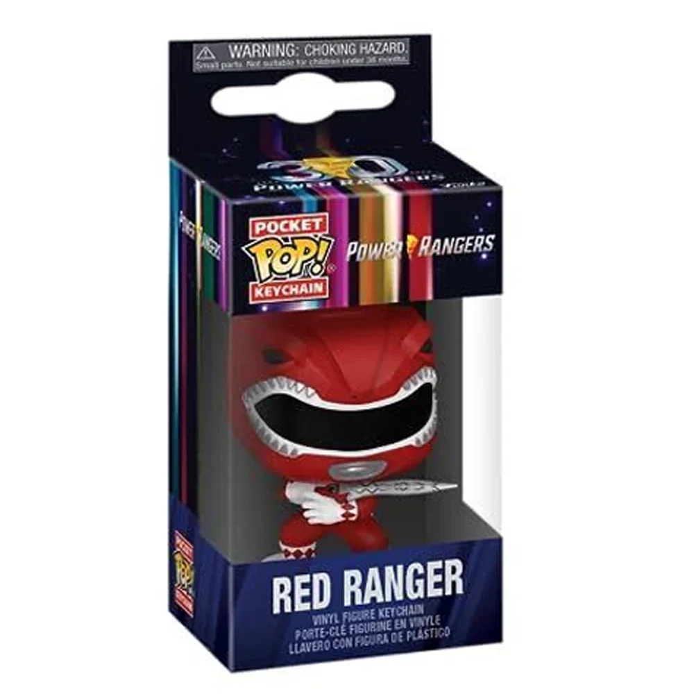 Hot POP Keychain Kpop POWER RANGERS Cartoon Red RANGERS Black RANGERS Pocket Pop Keychain Vinyl Action Figure Collection Toys