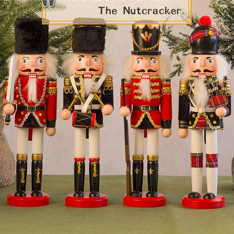 12/13/30CM Nutcracker Puppet Soldier Creative Wooden Pendant Handcraft Xmas Gift Ornament Christmas New Year Home Decoration