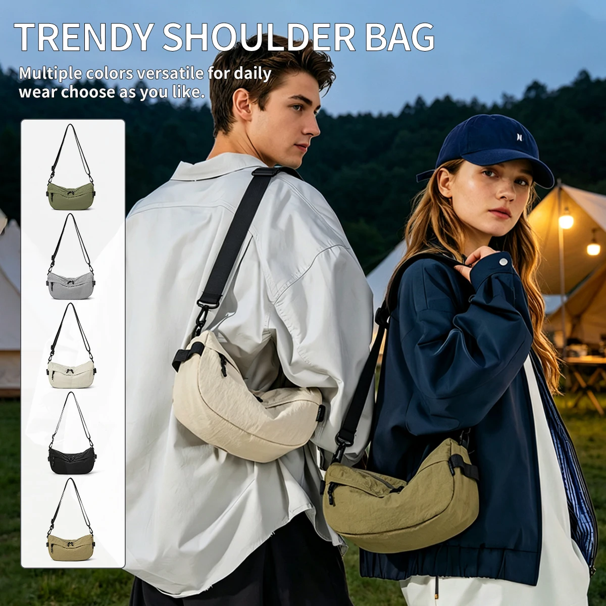 Tragbare Tasche, multifunktional, großes Fassungsvermögen, lässige Umhängetasche, modisch, leichte Outdoor-Schultertasche, kleine Brusttasche, Herren-Schultertasche, Studententasche. – Detail 1