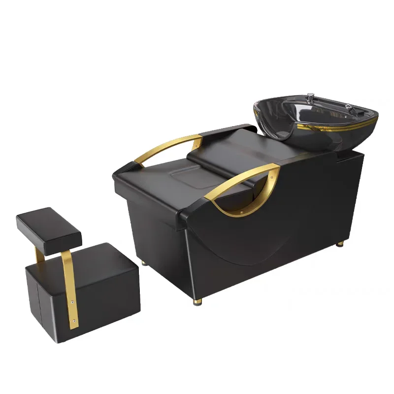 

High end shampoo bed, hair salon exclusive internet celebrity semi reclining shampoo bed, ceramic deep basin hair salon