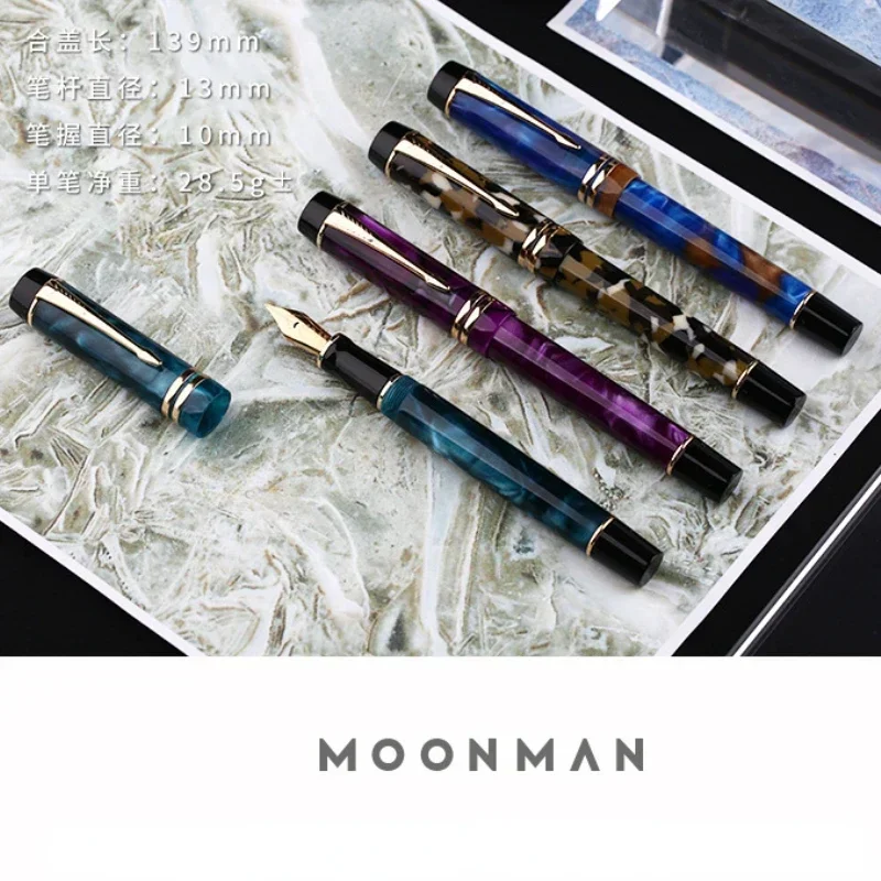 MAJOHN Final Craftsman M600S Pen, Resin Plating, Big Bright Pointed Adult Student Writing Practice Ink Pen, Gift Box Stationery