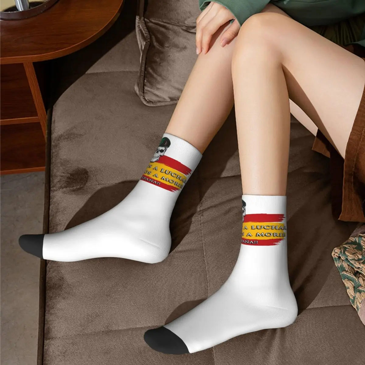 Autumn Winter Retro Unisex Spanish Legion Socks Sweat Absorbing Crew Socks