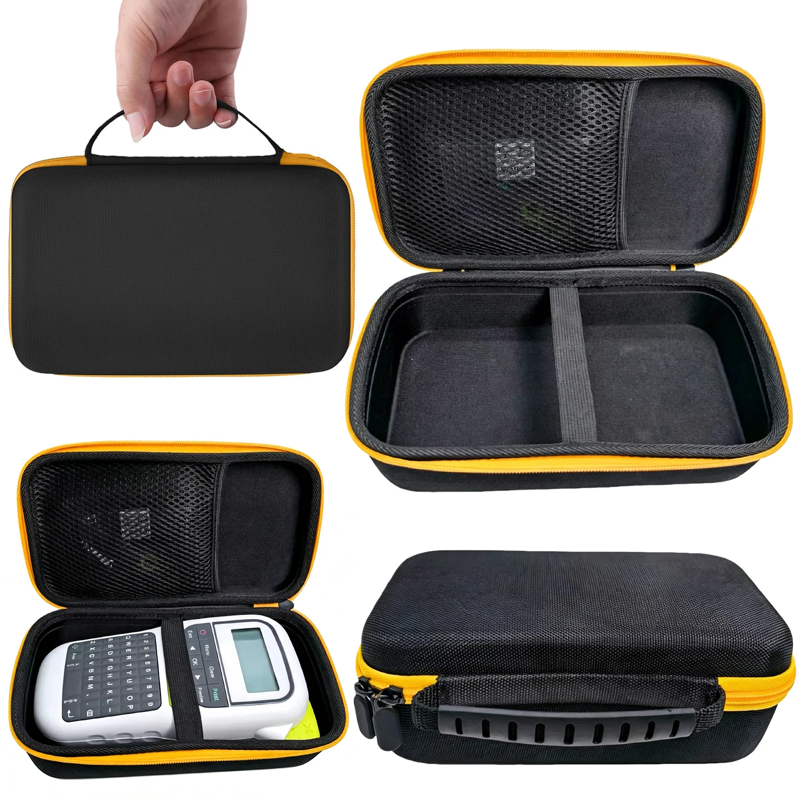 Label Maker Organizer Case for Brother PTH111 Pro PTH110 EVA Hard Shell Mesh Pocket Elastic Strap