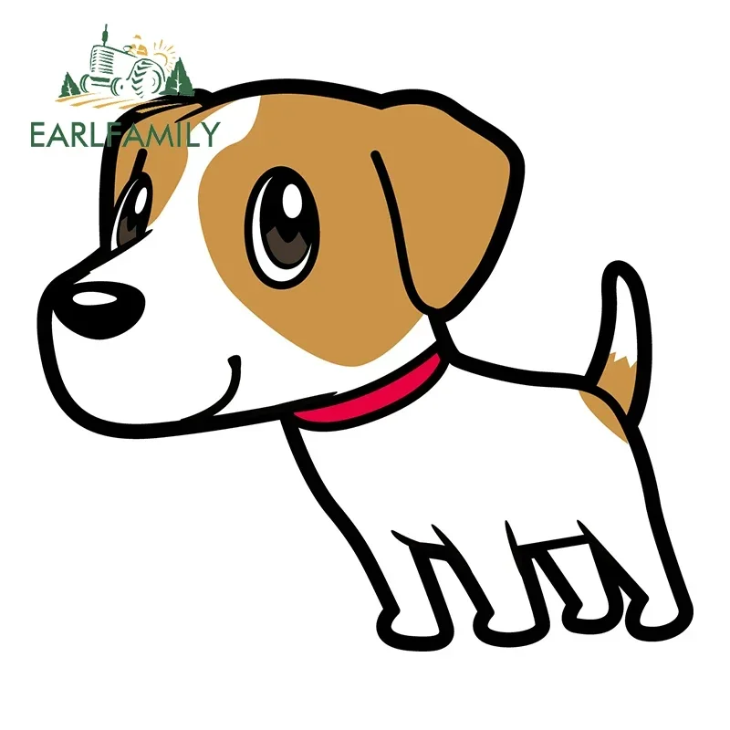 EARLFAMILY 13cm X 11.3cm For Jack Russell Terrier Vinyl Car Wrap Stickers Funny Anime Waterproof Sunscreen Sticker Windows Decor
