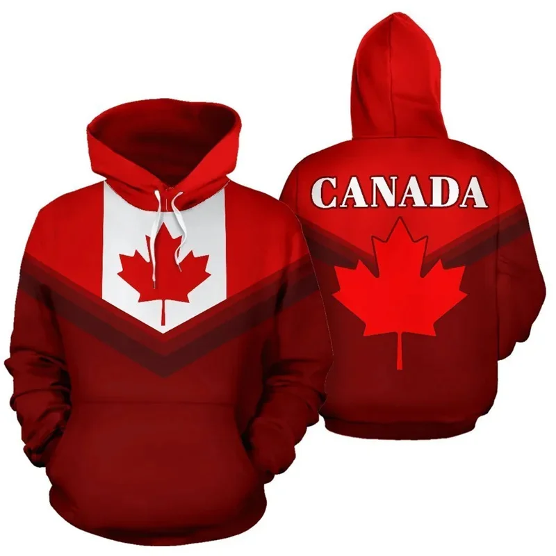 New Fashion 3D Canada Natianal Flag Emblem Printed Hoodies For Men Children Cool Streetwear Pullovers Winter Harajuku Y2k Hoodie