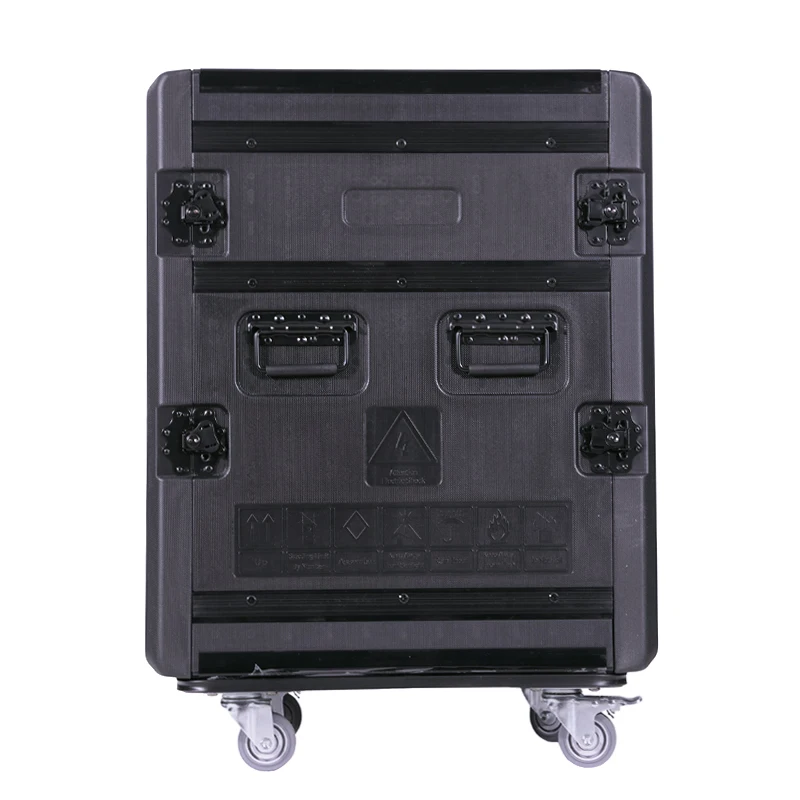 حافظة طيران 12U AMP مقاس 19 بوصة حافظة رف طيران Pro Audio DJ Road Rack مع عجلات