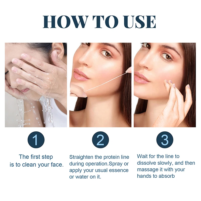 60 Protein Line Thread No Needle Silk Fibroin Line Essence Collagen Thread For Facial Lift - Anti Aging Hyaluronic Tightening