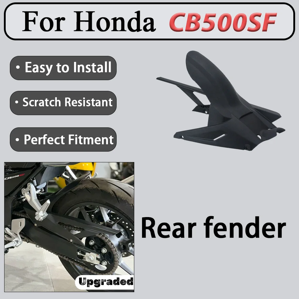 For Honda CB500SF Motorcycle Extended Fender Chain Cover Integrated Kit Mud-Shielding Area Expansion Reduced Mud & Sand Splatter