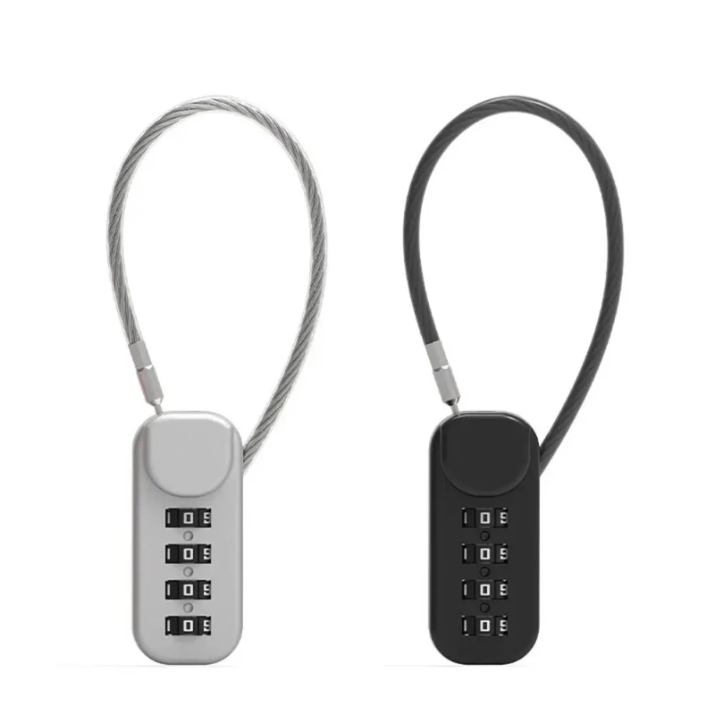 Portable Zinc alloy 4 Digit Password Lock Wire Rope Anti-theft Backpack Zipper Lock Padlock Luggage Combination Lock Travel