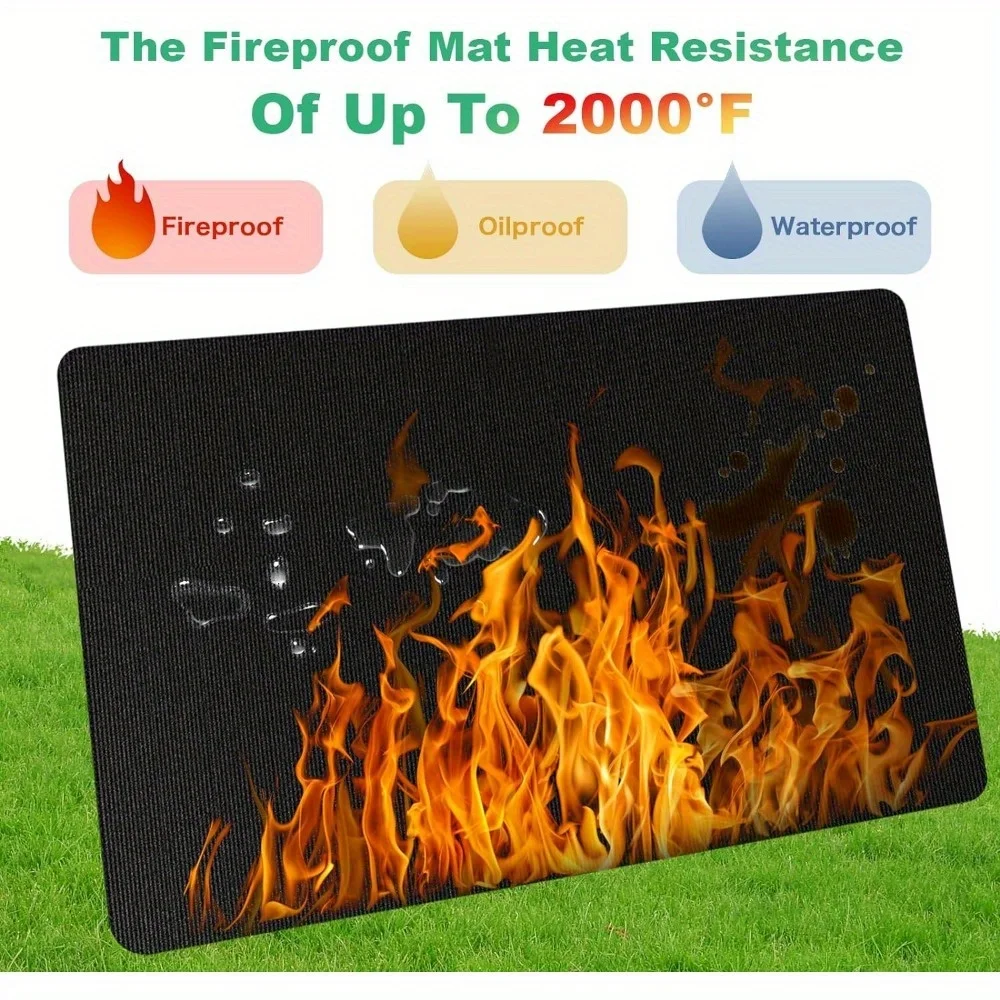 Large 72 x 39 inches Under Grill Mats for Outdoor Grill | Double-Sided Fireproof | Waterproof | Oil-Proof | Easy to Clean | Indo