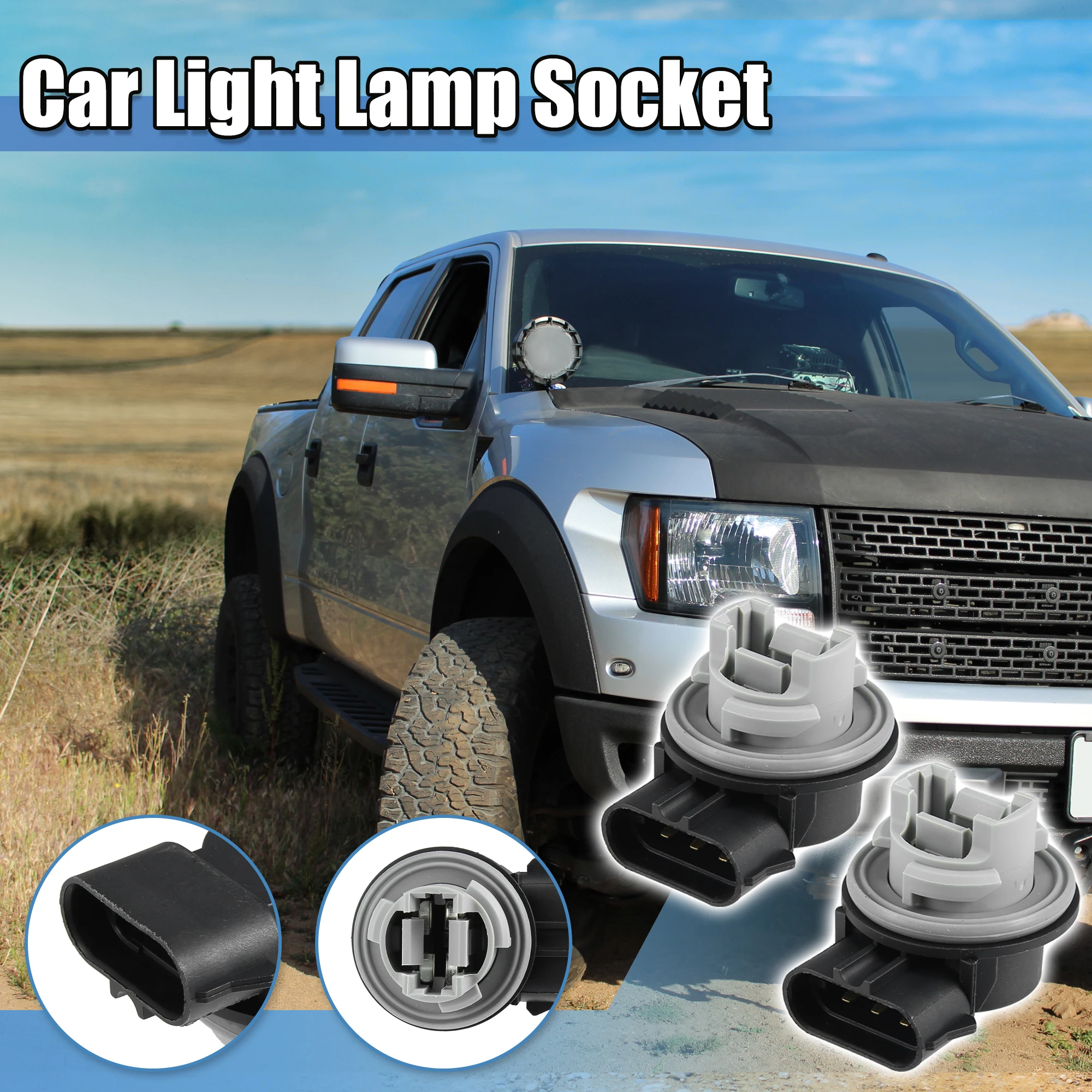 

X Autohaux 2pcs Turn Signal Light Bulb Socket Front Tail Light Lamp Blinker Holder Base F1TZ-13411-F for Ford F250 350 1999-2003