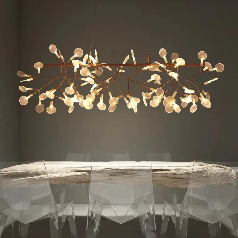 Nordic ring chandelier Living Room Kitchen hallway postmodern Heracleum chandeliers Rose Gold/Black Branch design firefly lamp