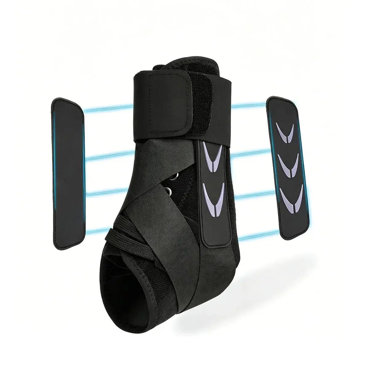 Ankle Brace Ergonomic Dual Pads Breathable Fabric Quick Strap 360° Stabilizer Support Men Women Sports Running Sprain Injury