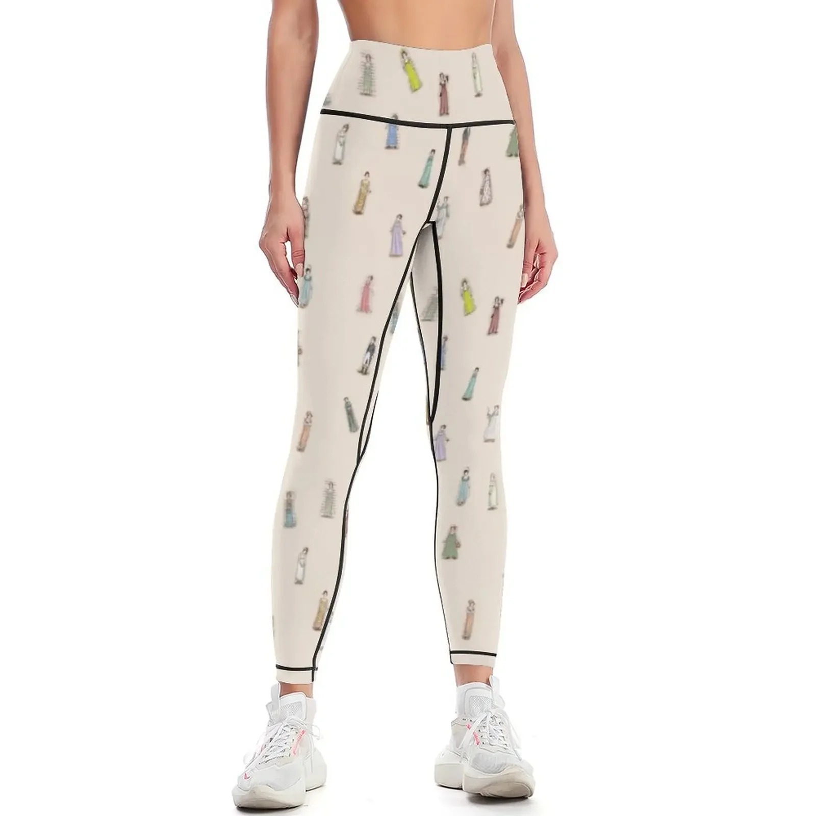 

Austen Characters - peach Leggings gym clothing Women's pants gym's clothing gym wear Womens Leggings