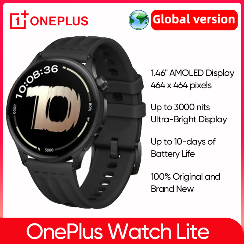  OnePlus Watch Lite Smart Watch Global Version Up to 10 Days of Battery Life 1.46'' AMOLED Display Dual Band GPS Original 