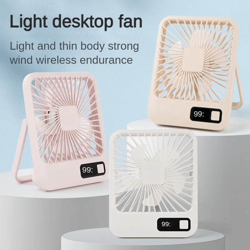 

Portable Desk Fan 2000mAh USB Rechargeable 5 Speeds Quiet Powerful Wind Natural Breeze Low Noise Mini Table Fan For Home Office