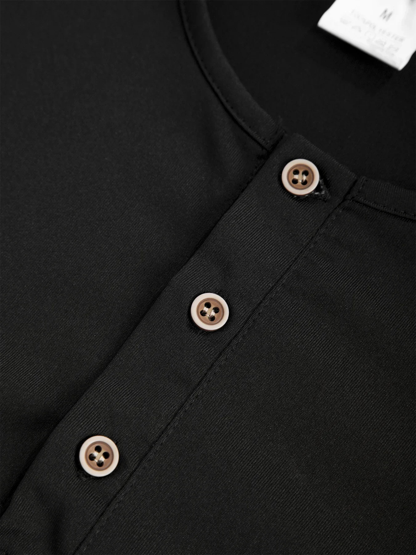 Herren Henery Neck Button Langarm T-Shirt Einfarbig Frühling Sommer Atmungsaktives T-Shirt Mode Lässig Slim Tops Klassische Hemden – Detail 10