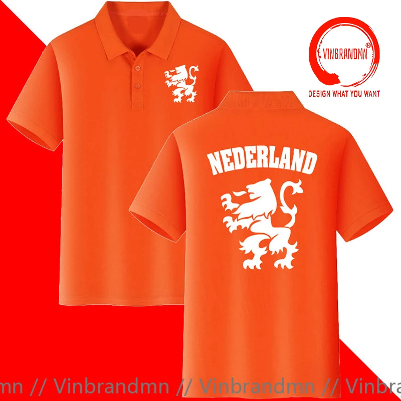 Netherlands National Flag Polo Shirt Nederland Orange Dutch Lion Soccer National Emblem Polo T Shirt Stylish Fashion Polo Shirts