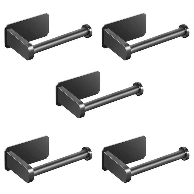 

ABGR-5X Держатель для туалетной бумаги Самоклеящийся держатель для туалетной бумаги для кухни и туалета без сверления - черный