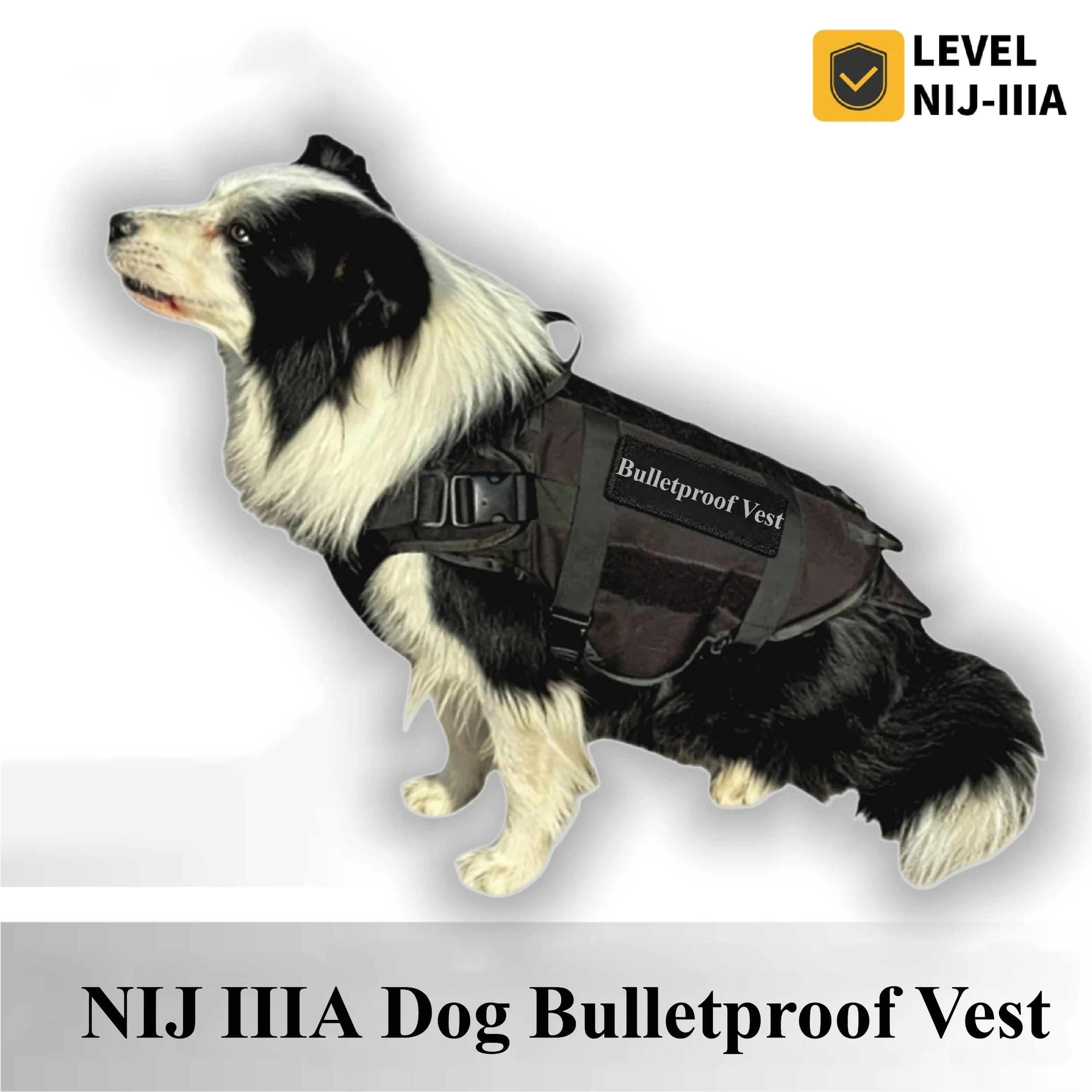 Level IIIA Soft PE Dog Plate Carrier Vest Multi-functional Adjustable Tactical Pet Vest for Dog Training Outdoor Protective Gear