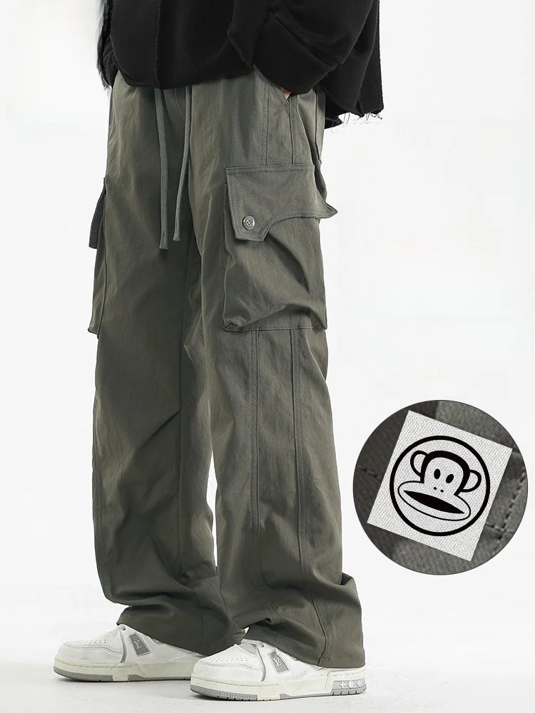 

Мужские брюки Paul Frank: Новинка весенней коллекции, американские ретро-брюки свободного кроя с широкими штанинами, повседневные, удобные, прямого силуэта.