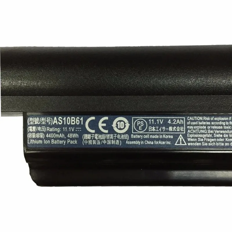AS10B61 New Laptop Battery 10.8v 48wh for ACER Aspire AS5820 AS7745 TimelineX 3820 3820T 3820TG 4820T 5820T 5820TG High Quality