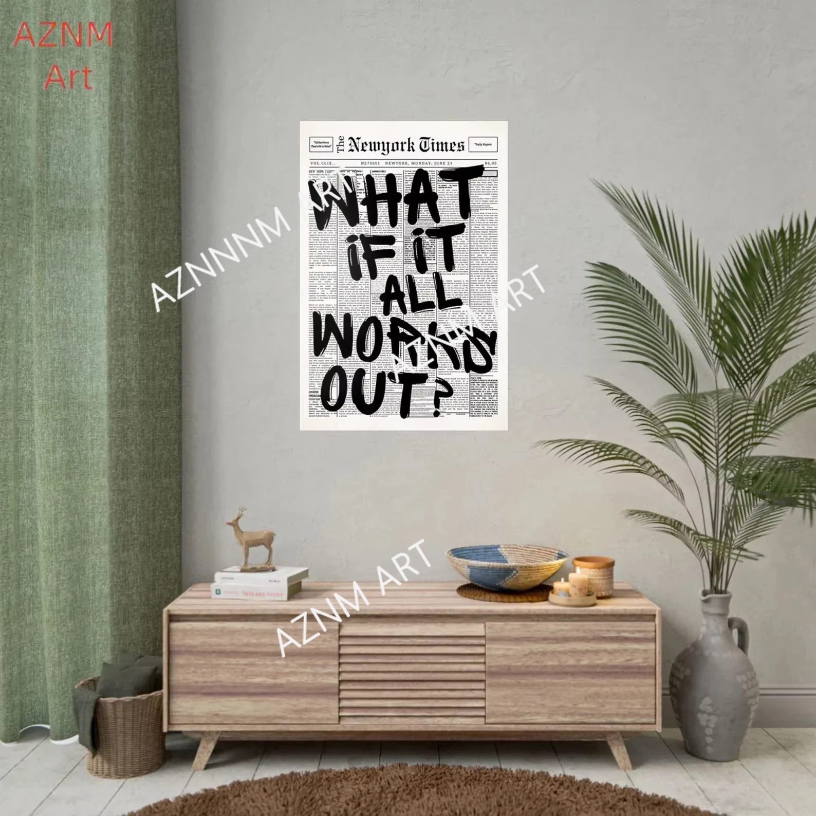 โปสเตอร์หนังสือพิมพ์ 1 ชิ้น - - Home Improvement Furniture บทวิจารณ์และราคา