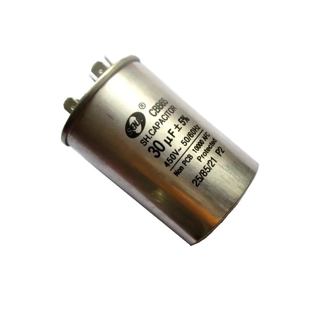 Round Motor Run Capacitor 30uF 450VAC 50/60Hz for Air Conditioner