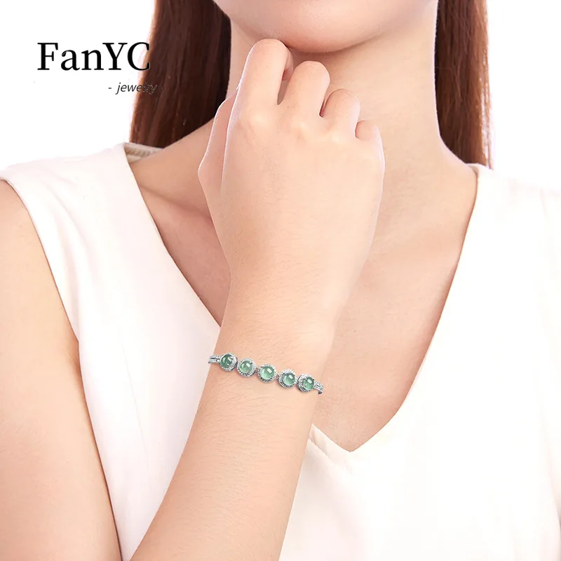 Myanmar A-Waren Jadeit blau Wasser Ei Armband S925 Silber eingelegt Mode hochwertige eisige Jade Hands chmuck Damen Geschenk