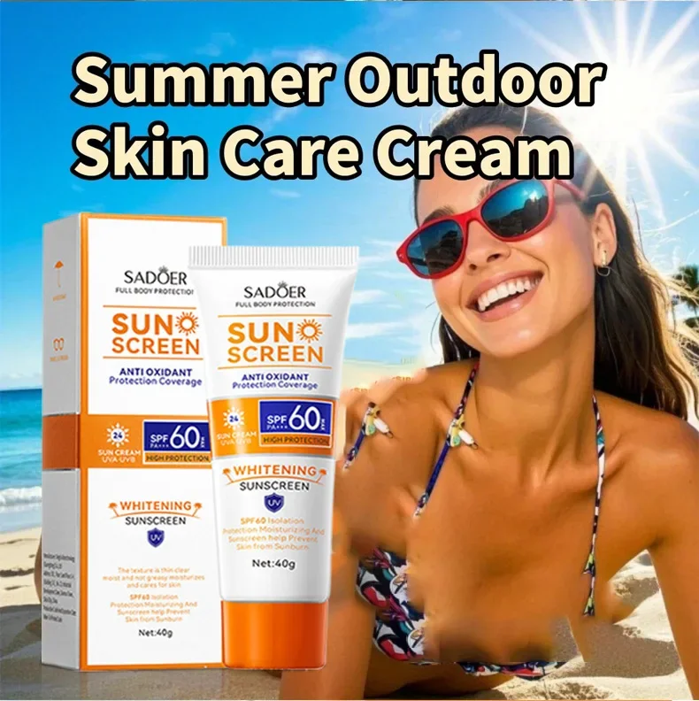 SADOER Sunscreen Lotion SPF60+ 40g | UV Protection & Primer Function, Broad Spectrum Sunblock for Daily Use