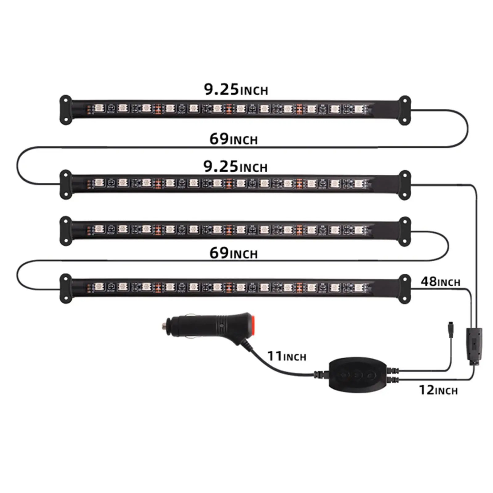 

Car Interior Lights Underdash Lighting Kits 18 LED Strip Light for Trucks