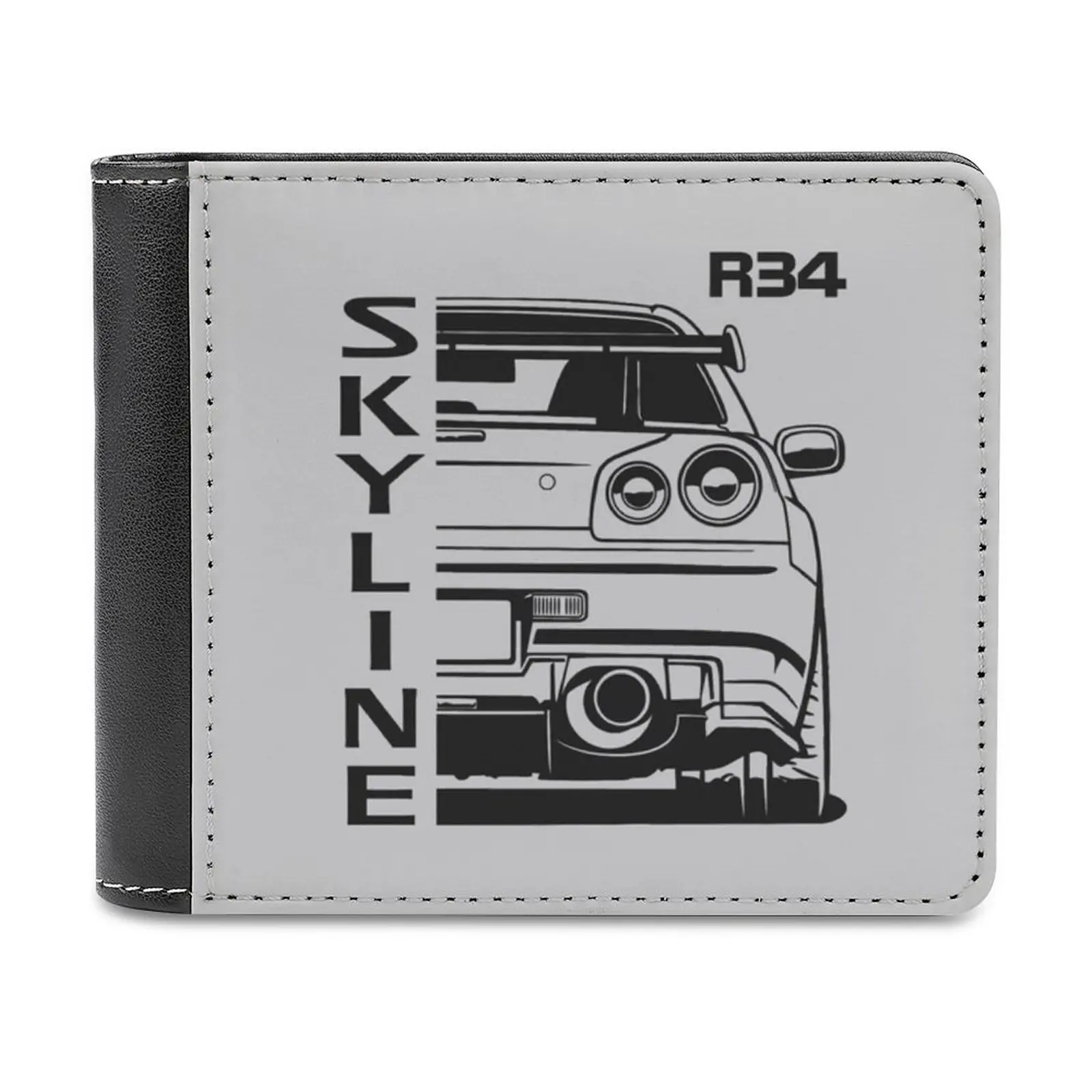 

R34 Skyline Gt R Jdm Rb26 Car Guys Мужской кошелек из искусственной кожи Короткие мужские кошельки Кошелек для кредитных карт для мужчин Сумка для денег Gtr Gt R