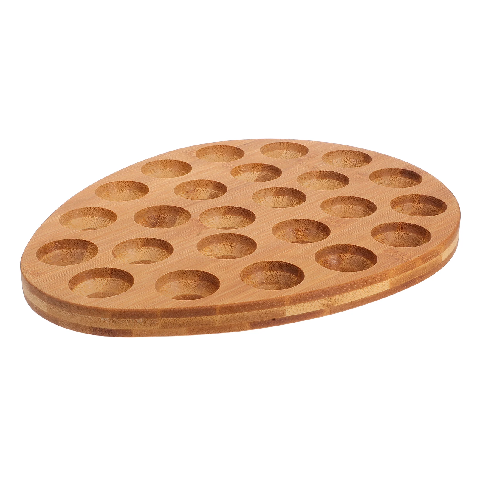 

Wooden Egg Rack Platter Counter Holder Refrigerator Organizer Countertop Deviled Tray Natural Wood Egg Storage Multifunctional