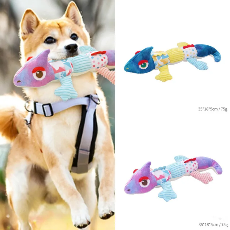 

Colorful Chameleon Dog Toy Sound Bite Resistant Puppy Cat Plush Self Fun Relieve Boredom Bear Puppy Grind Teeth Pet Supplies New