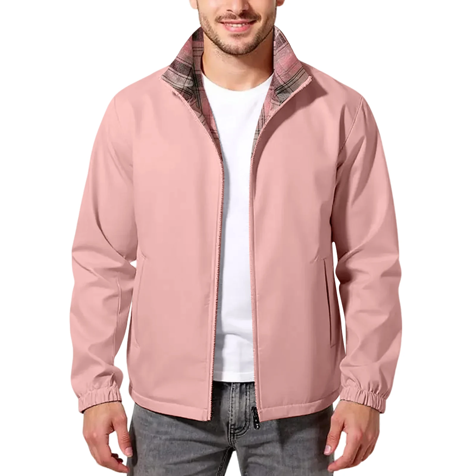 

Thin Model Jacket American Baseball Jacket Men's Spring and Autumn Trendy Patchwork Loose Ruffian Handsome High-end Jacket