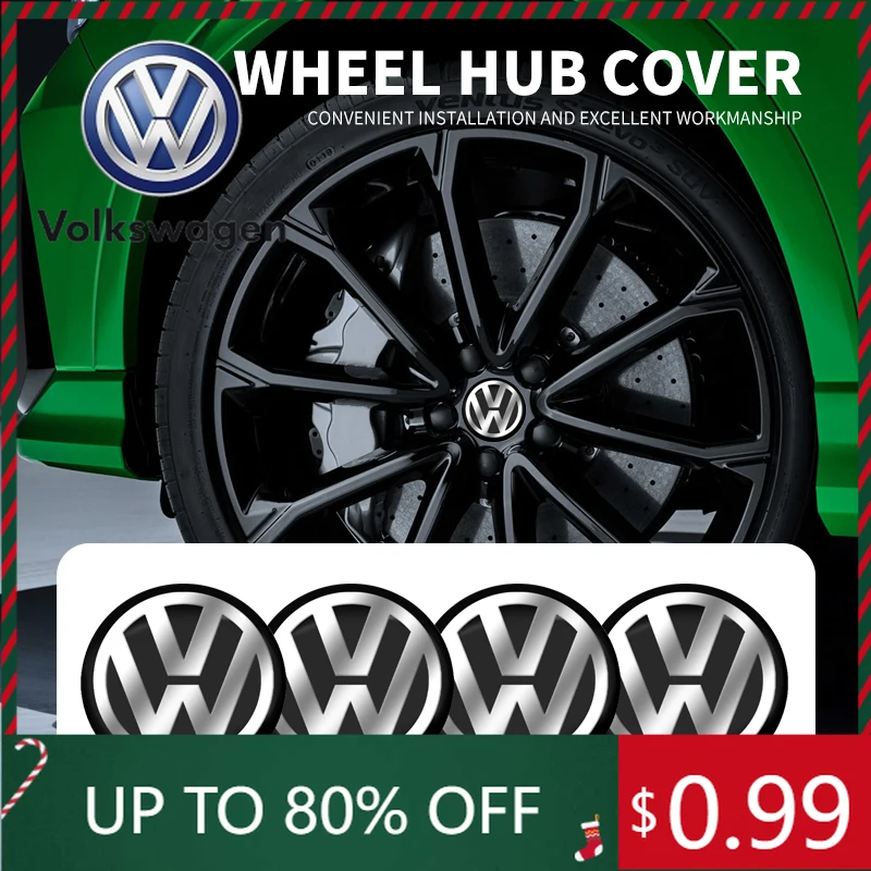 

2026 Горячие эмблемы, 4 шт., 56 мм, колпаки центральной ступицы колеса автомобиля, наклейка с логотипом для Volkswagen VW Touran Beetle Golf Passat Jetta Polo Bora CC